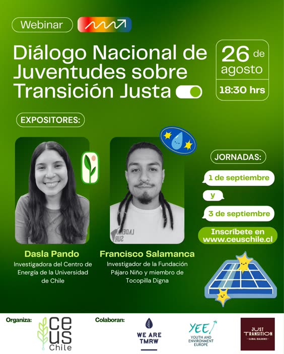 Afiche: Diálogo Nacional de Juventudes sobre Transición Justa