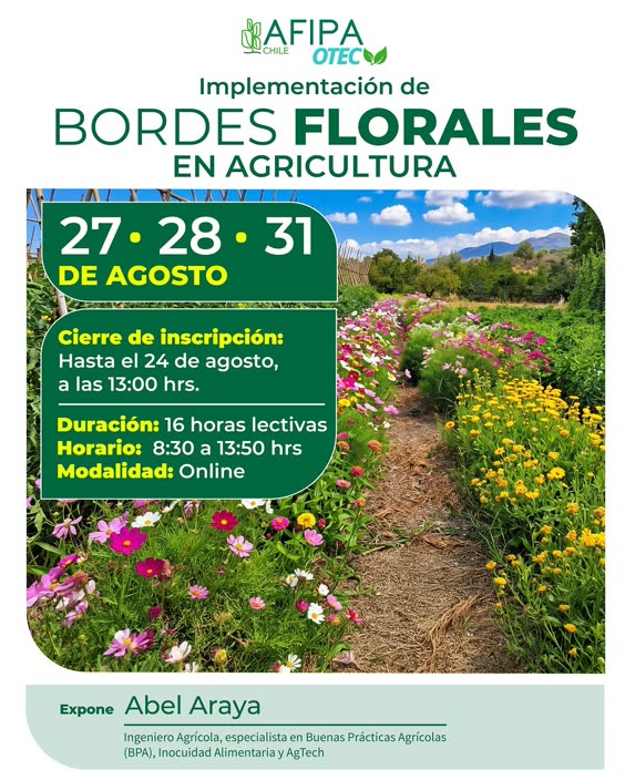 Afiche: Curso Bordes florales para el Manejo Integrado de Plagas